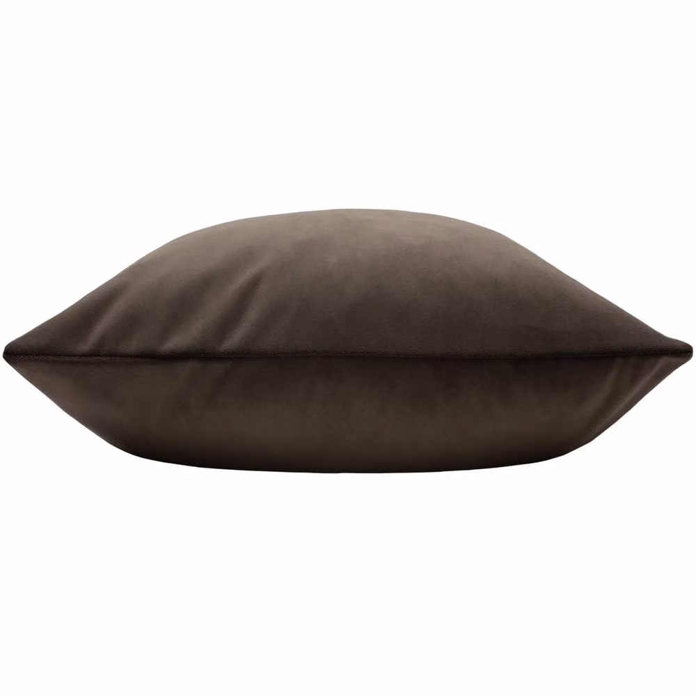 Paoletti Plain Velvet Square Cushion in Black and Brown, 50 x 50 cm – 3