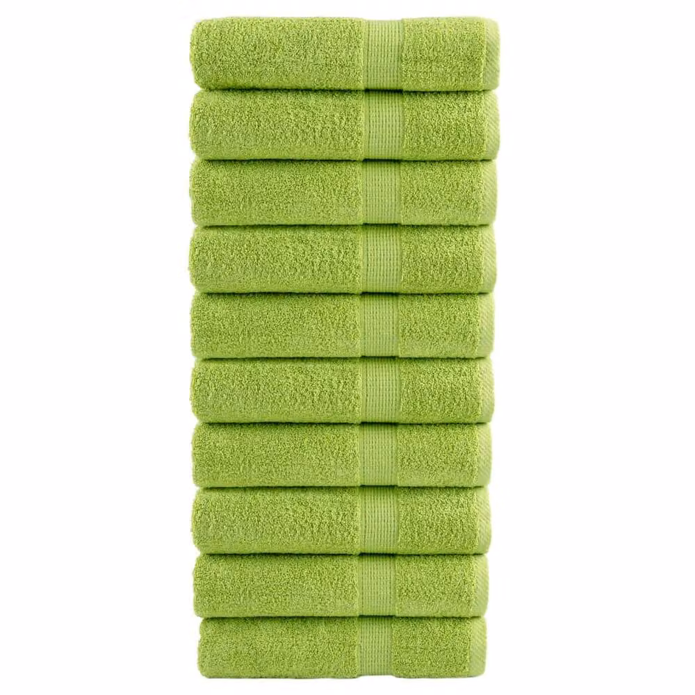 Berkfield Home SOLUND Premium Cotton Terry Hand Towels, 10 Pack, Apple Green, W: 50 cm x L: 100 cm, 600 gsm – 2
