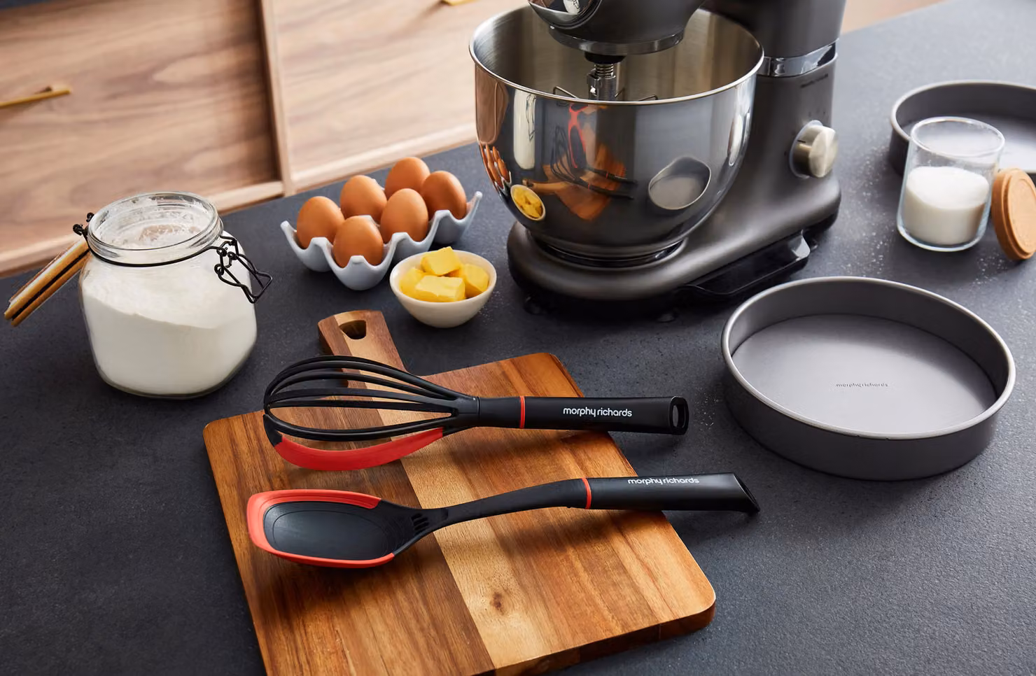 Morphy Richards 10 Piece Non-Stick Silicone Multifunction Utensil Bundle with Hanging Loops in Black – 2