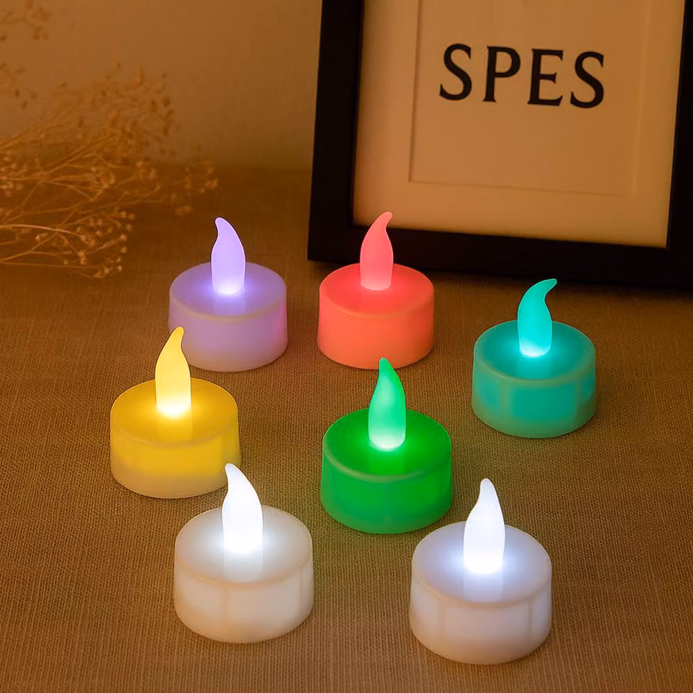 Voltico Colour Changing LED Tea Light Flameless Candles, 6 Piece Set, White – 3