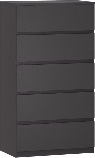 HOMCOM Modern 5-Drawer Metal Chest of Drawers in Black