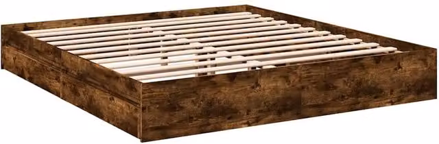 Berkfield Home Modern Super King Bed Frame with Drawers in Smoked Oak Brown, W/D/H: 180 x 203 x 183 cm
