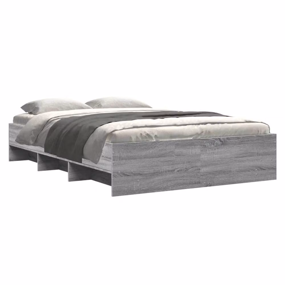 Berkfield Home Sonoma Bed Frame in Grey, Engineered Wood, W/D/H: 140 x 190 cm – 3