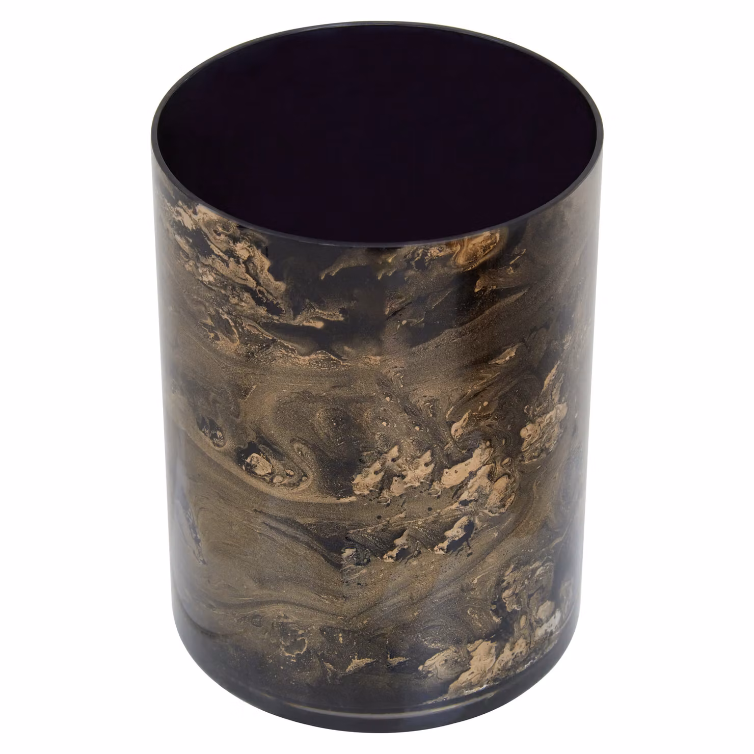 Orsina Gaia Modern Round Tabletop Candle Holder in Black and Gold – 4