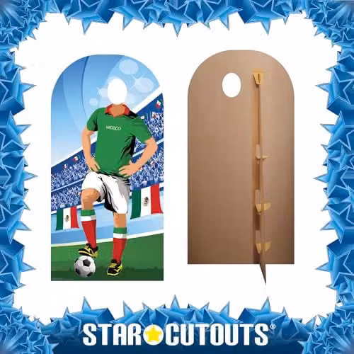 Star Cutouts Mexico World Cup 2026 Football Stand-In Cardboard Cutout, Multicolour Lifesize Party Photo Prop, Height: 190 cm – 4