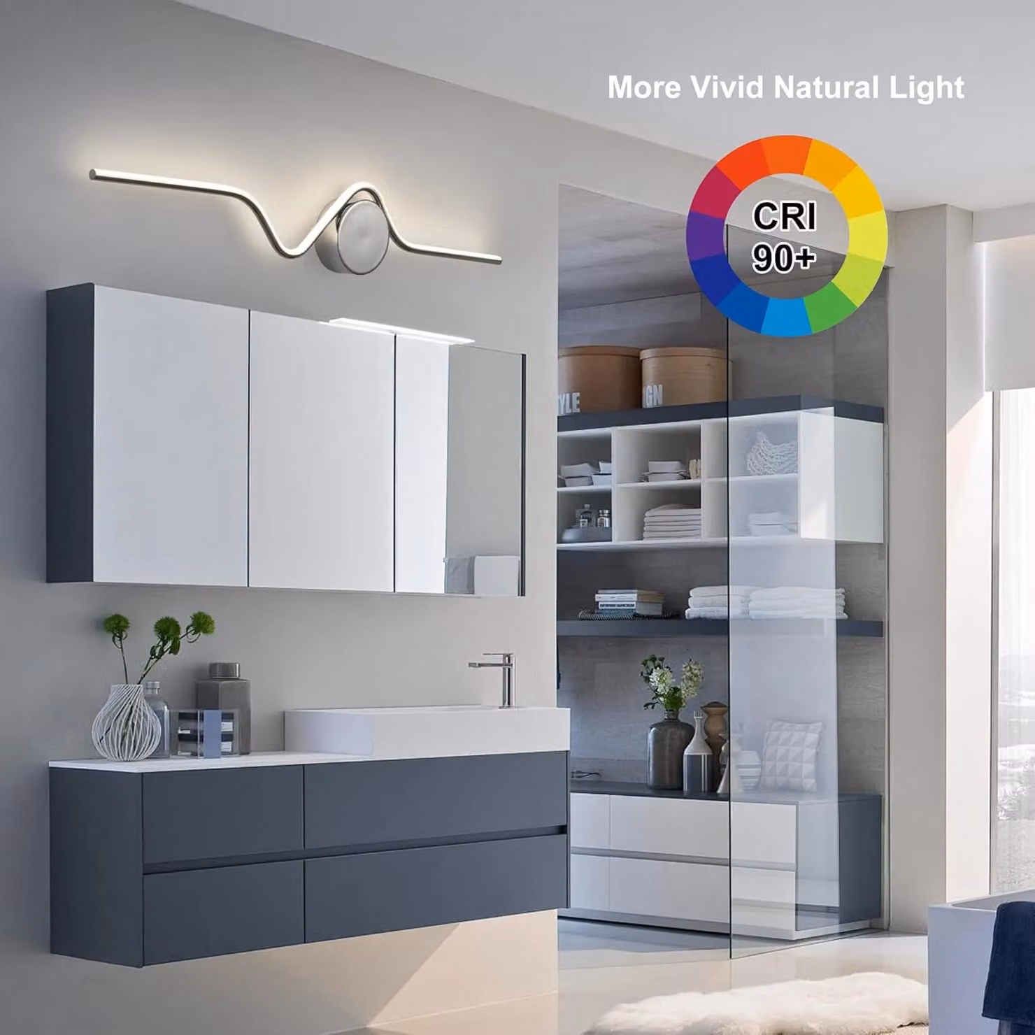 Garwarm Modern LED Wall Light in White with Remote Control and Dimmable CCT Settings – 2