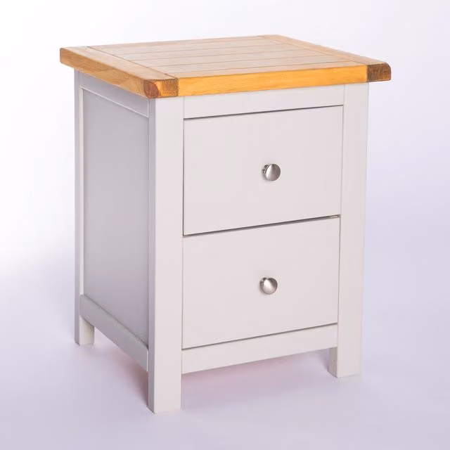 Cabinet Bits Argenta 2 Drawer Bedside Table in Light Grey