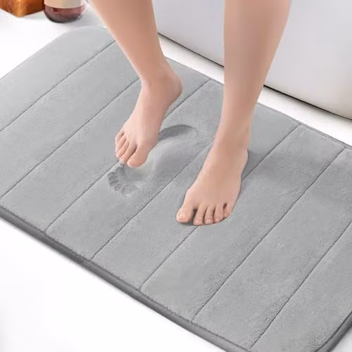 Keplin Memory Foam Bath Mat, Grey, W: 50 cm, L: 80 cm – 1