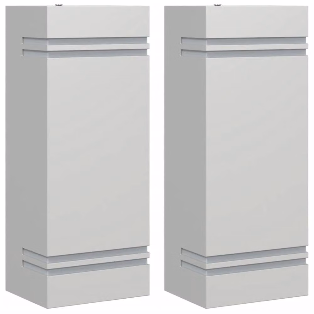 Berkfield Home Set of 2 Modern Silver Stainless Steel Outdoor Wall Lights – 2