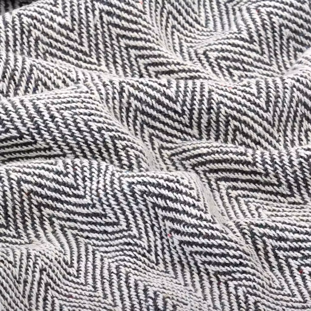 Berkfield Home Cotton Herringbone Woven Throw with Fringes, Blue, W: 220 cm, D: 250 cm – 2