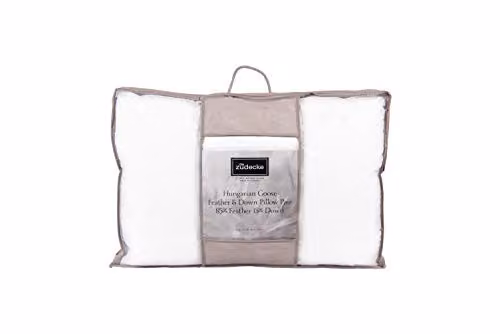 die zudecke Hungarian Goose Feather and Down Medium Firmness Pillow in White – 2