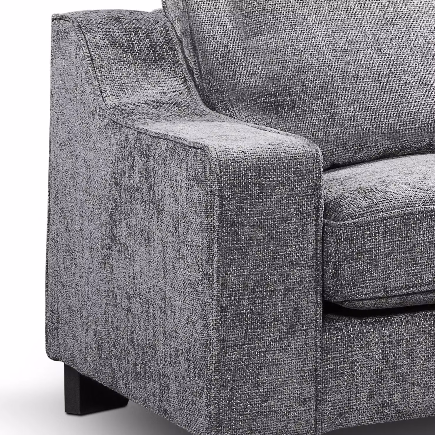 Furnishings For Less UK Nebraska Modern 3 Seater Sofa in Slate Grey Chenille Fabric – 3