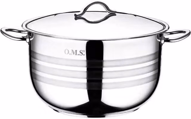 OMS Stainless Steel Saucepan, Silver, Diameter: 40 cm