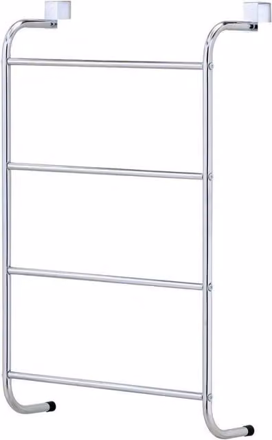 FORGEVIO 4 Tier Hanging Over Door Towel Rail Rack, Silver, W: 46.5 cm, H: 72.5 cm, D: 16 cm