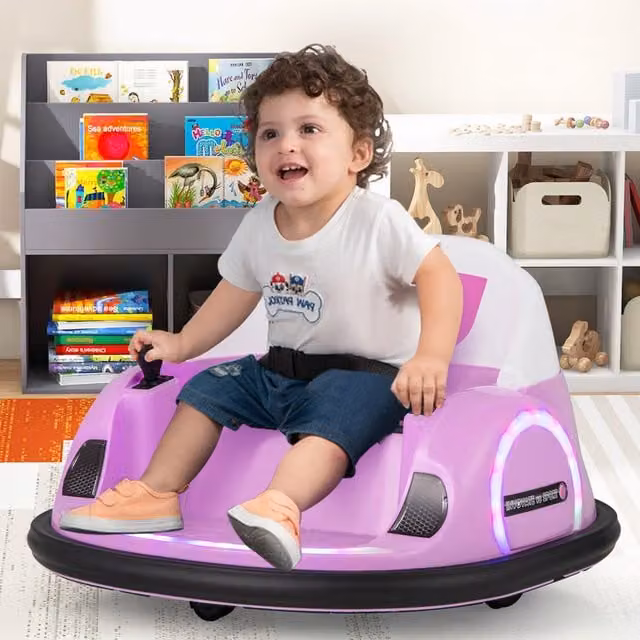 Costway Pink Electric Kids Ride On Bumper Car