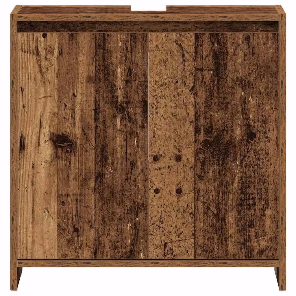 Berkfield Home Wall Mounted Bathroom Sink Cabinet in Old Wood Brown, W/D/H: 60 x 33 x 60 cm – 3