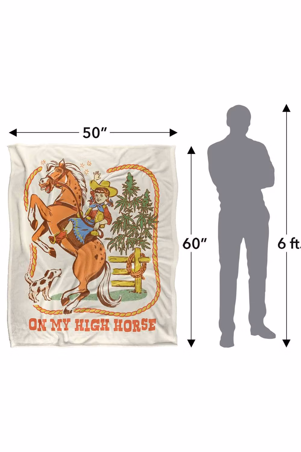 Steven Rhodes On My High Horse Multicolour Super Soft Fleece Throw Blanket W/D/H: 152 x 127 cm – 2