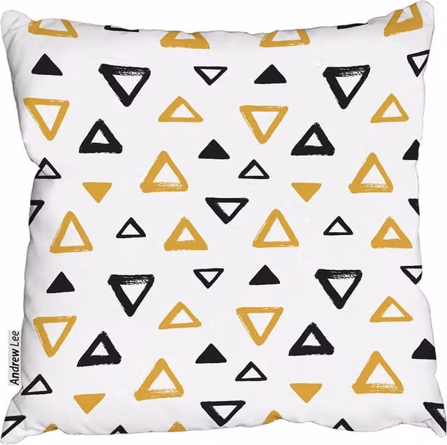 Andrew Lee Egyptian Pyramids Square Cushion, White, W: 60 cm, D: 60 cm, H: 1 cm