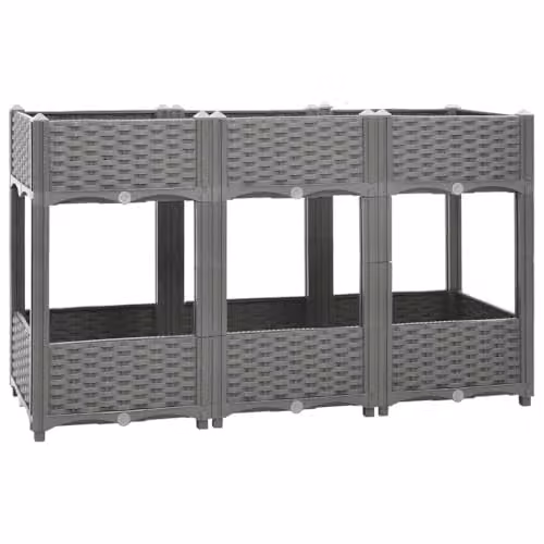 vidaXL Grey WPC Raised Bed W: 120 cm, D: 40 cm, H: 71 cm – 1