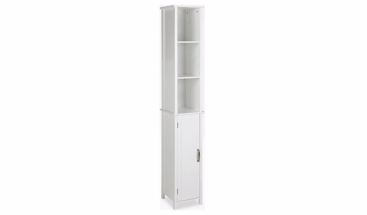 Tongue & Groove Tallboy White MDF Lacquered Cabinet H 172 x W 30 x D 30 cm