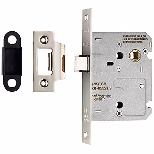 Loops 76mm Residential Contract Upright Latch with Square Forend in Nickel Plated Silver