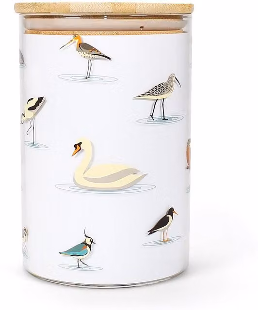 RSPB Water Birds Glass Storage Jar, 950ml, Multicolour