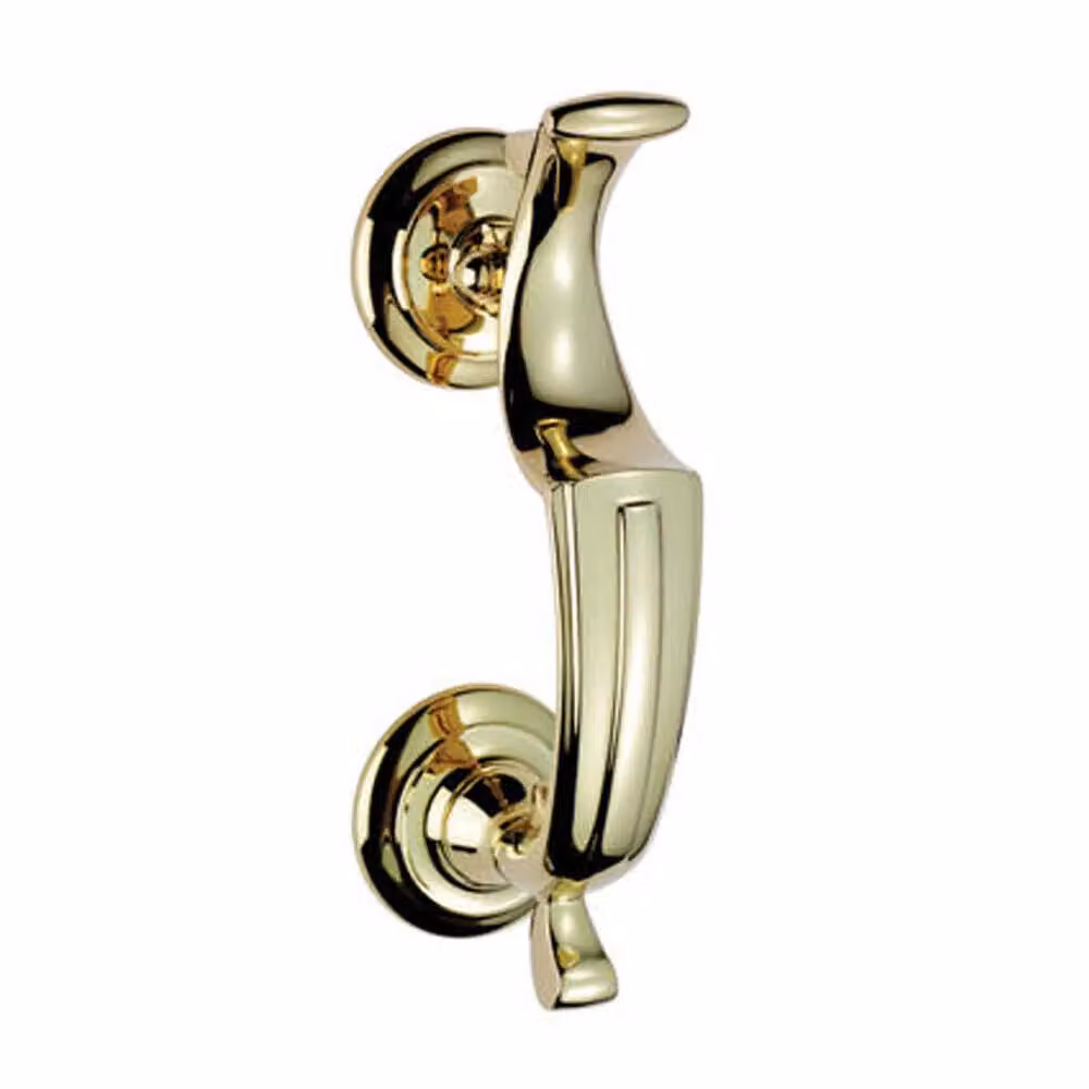 Loops Heavyweight Doctors Door Knocker in Brass and Stainless Steel with 121mm Fixing Centres – 2