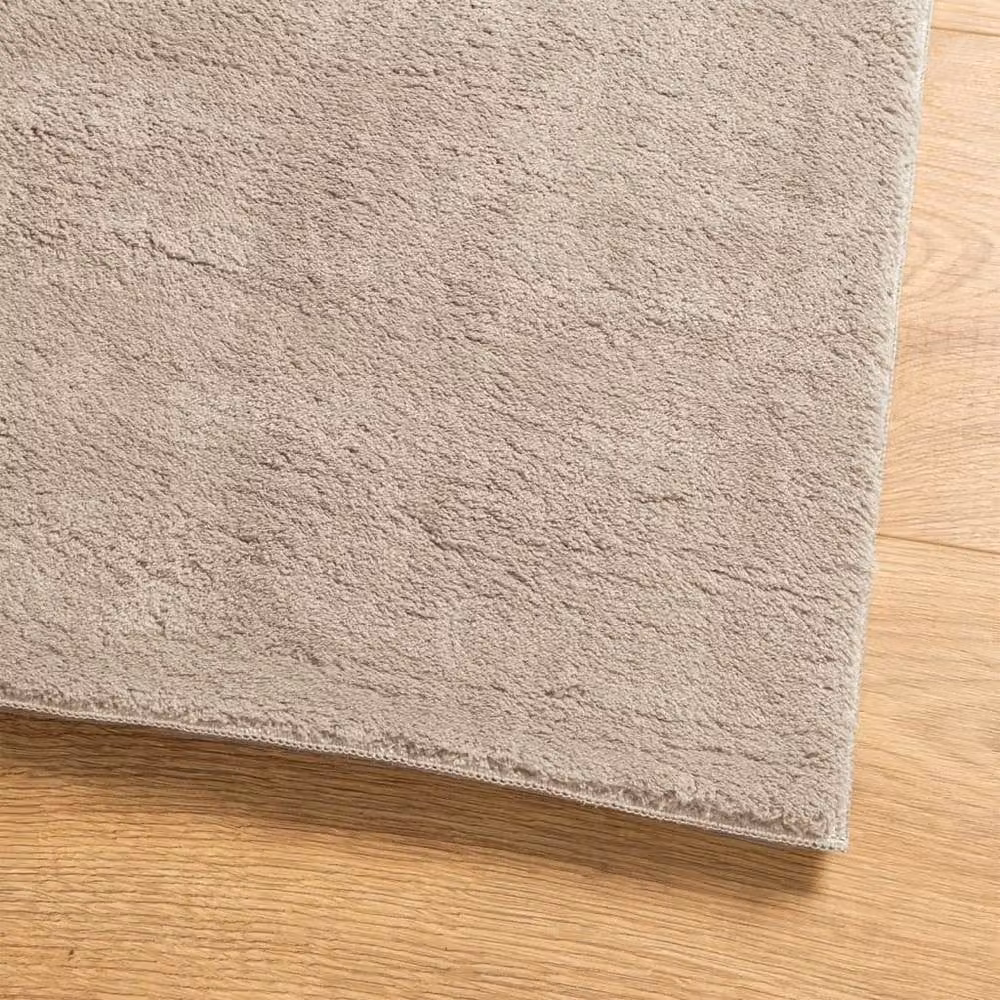 Berkfield Home HUARTE Short Pile Washable Soft Rug in Sand and Brown, W/D: 120 x 120 cm – 1