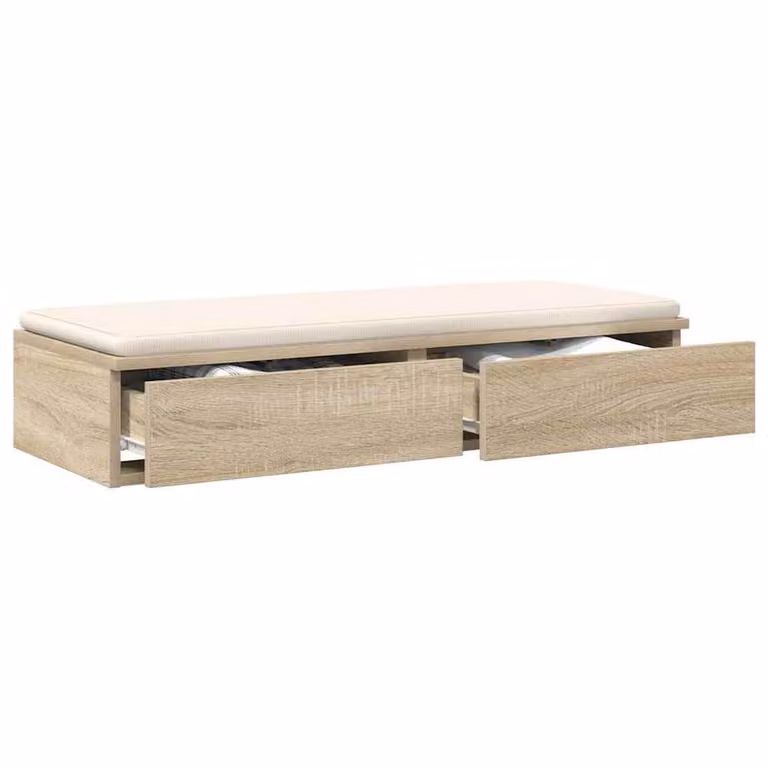 Berkfield Home Sonoma Oak Bed Drawers in Beige, W/D/H: 90 x 36.5 x 16.5 cm