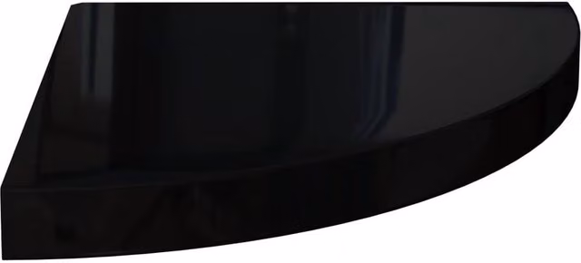 Berkfield Home Durable Floating Corner Shelves, 2 Pack, High Gloss Black, W/D/H: 35 x 35 x 3.8 cm
