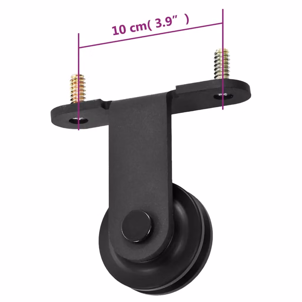 Berkfield Home SKIEN Sliding Door Hardware Kit, Matt Black Steel, 183 cm – 3