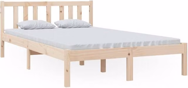 Berkfield Home Solid Wood Pine Bed Frame in Natural, W/D/H: 120 x 200 cm – 1