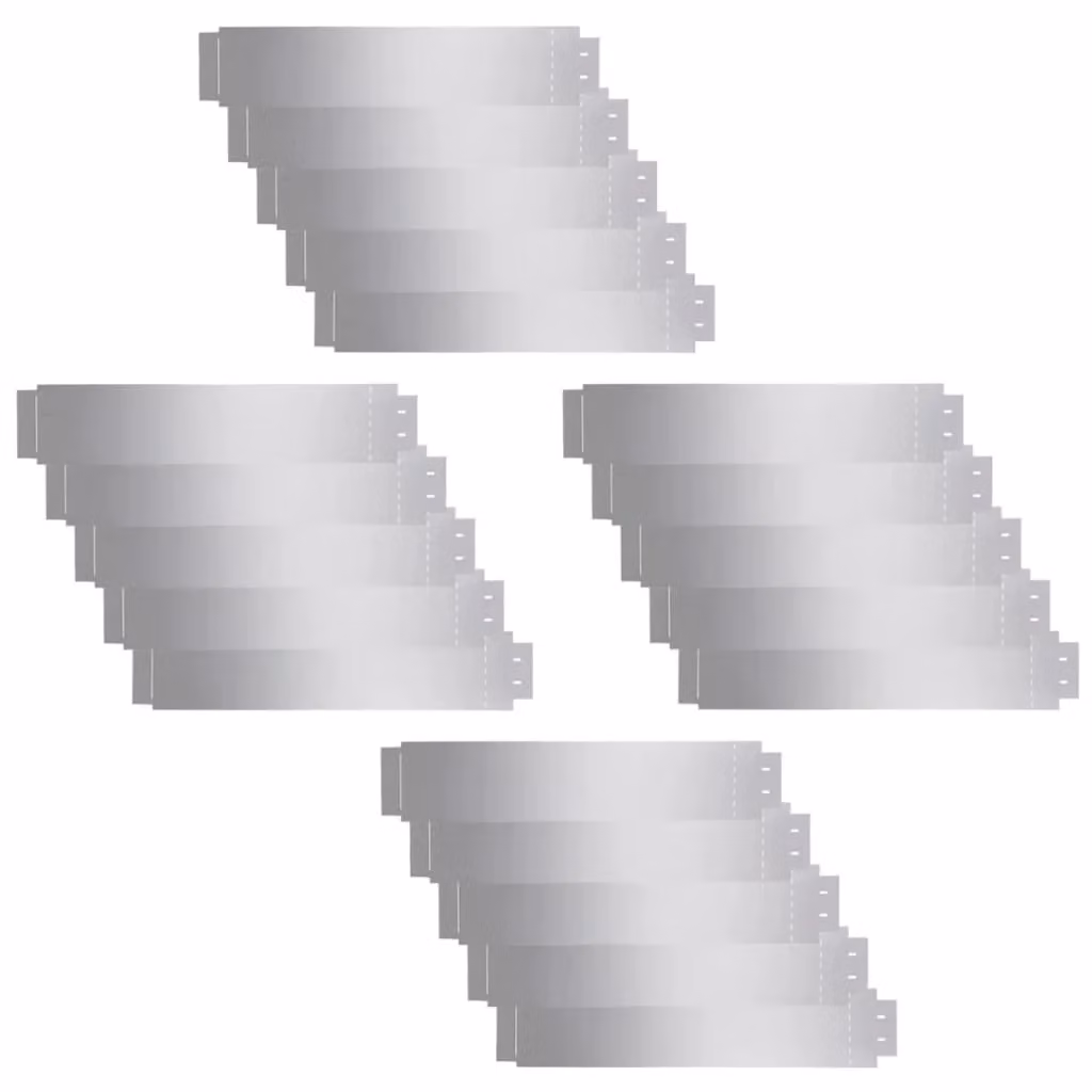 Berkfield Home Galvanised Steel Lawn Fence, 20 Pieces, Silver, H x W: 100 x 20 cm – 2