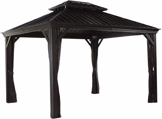 Sojag Messina Gazebo in Grey, W: 298 cm, D: 353 cm, H: 291.49 cm
