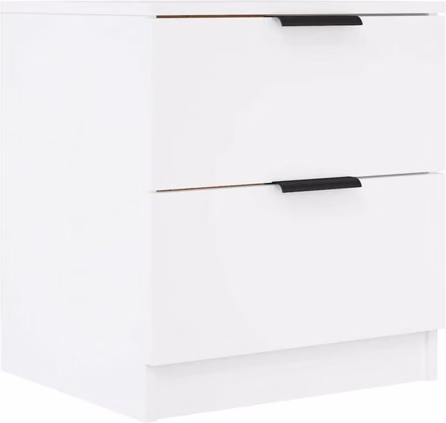 Berkfield Home Elegant Bedside Cabinets, Set of 2, White, Engineered Wood – 1