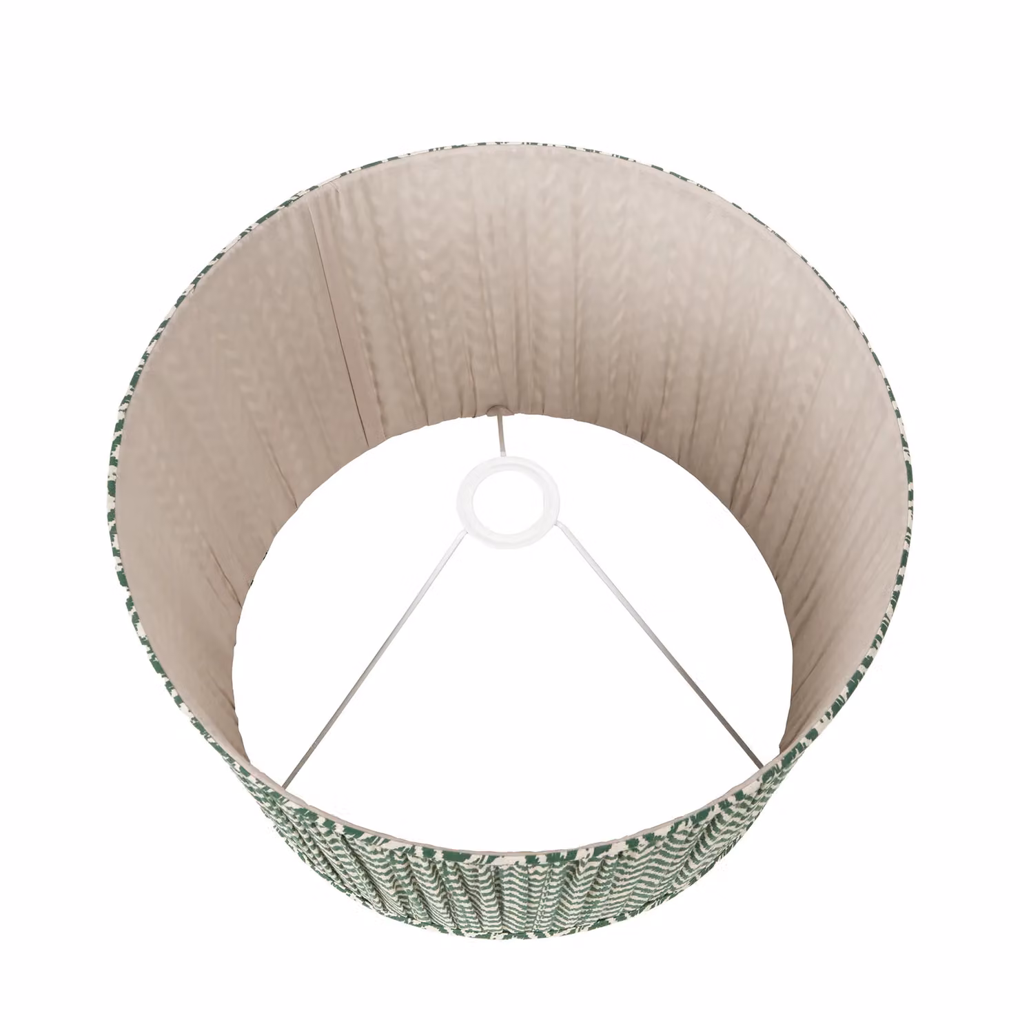 Ruma Green Chevron Tapered Pleat Fabric Lampshade for Table Lamps, Diameter: 30.48 cm – 3