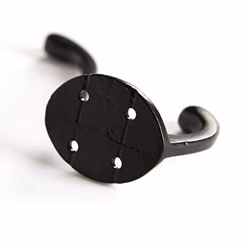 Hammer and Tongs Matt Black Powder-Coated Cast Iron Wall Mounted Hat and Coat Hooks, Pack of 10, H: 105 mm, W: 40 mm – 4