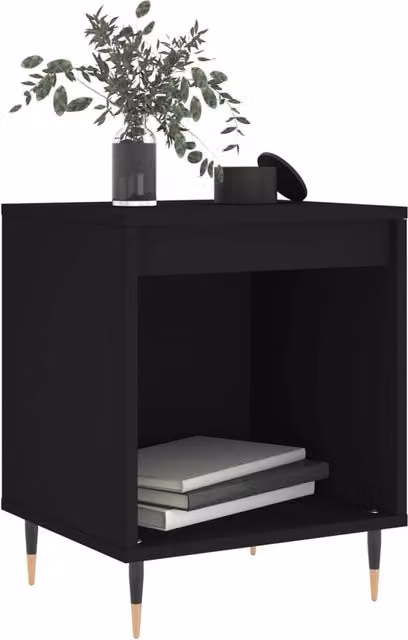 Berkfield Home Modern Bedside Cabinet in Black, W/D/H: 40 x 35 x 50 cm – 1