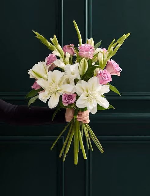M&S Flower Market Organic White Gladioli Mixed Bouquet