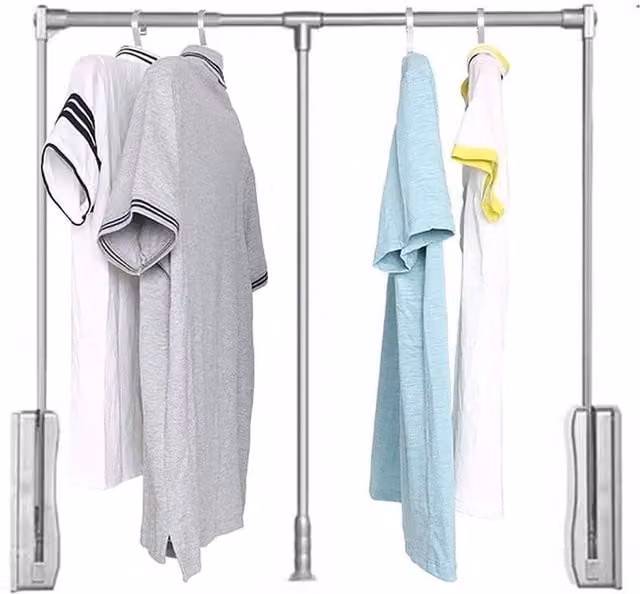 KORVIXA Heavy Duty Pull Down Wardrobe Lift, 10kg, Silver, Width: 90 cm – 1