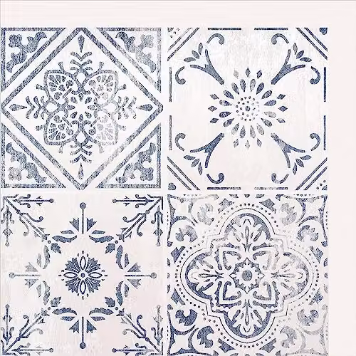 d-c-fix Self-Adhesive PVC Wandfliese Wall Tiles in Blue Multicolour Vintage Tile Look, 6 Pack