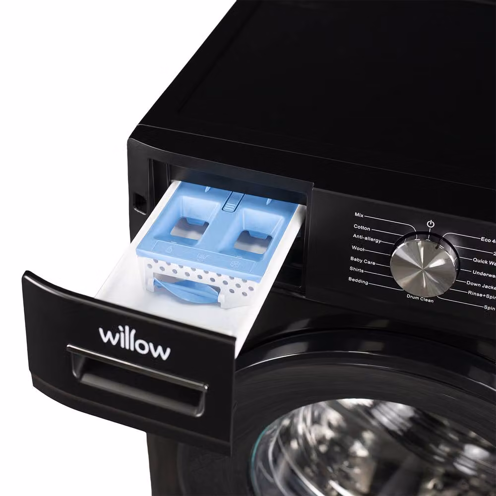 Willow Black Freestanding Front Loader Washing Machine with 1400 RPM and Child Lock – 4