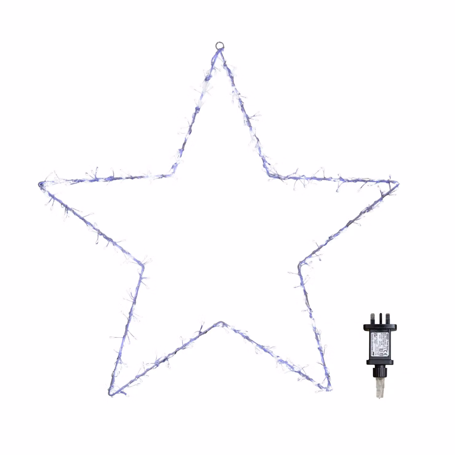 Samuel Alexander White Metal Hanging Christmas Star Decoration with 280 White LEDs, 60 cm – 2