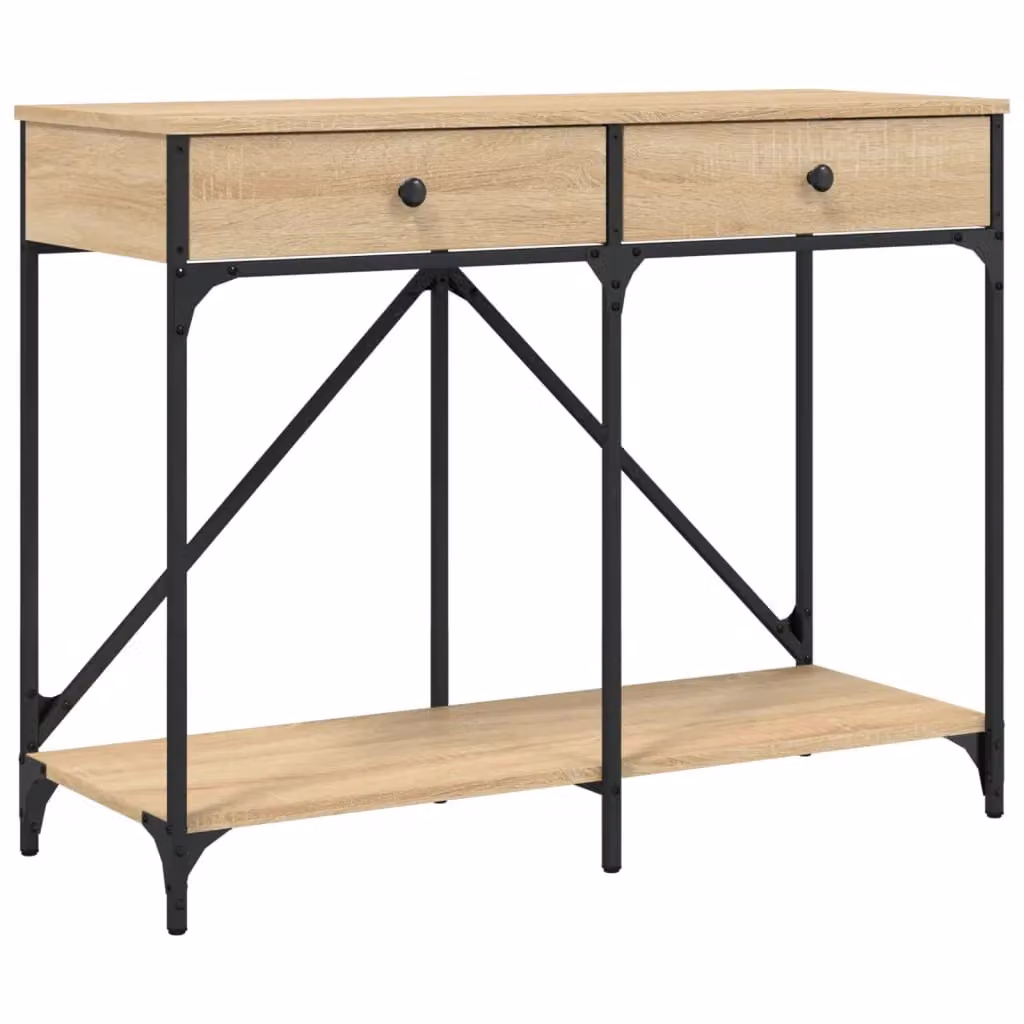 Berkfield Home Sonoma Oak Console Table in Brown, W: 100 cm, D: 39 cm, H: 78.5 cm – 2