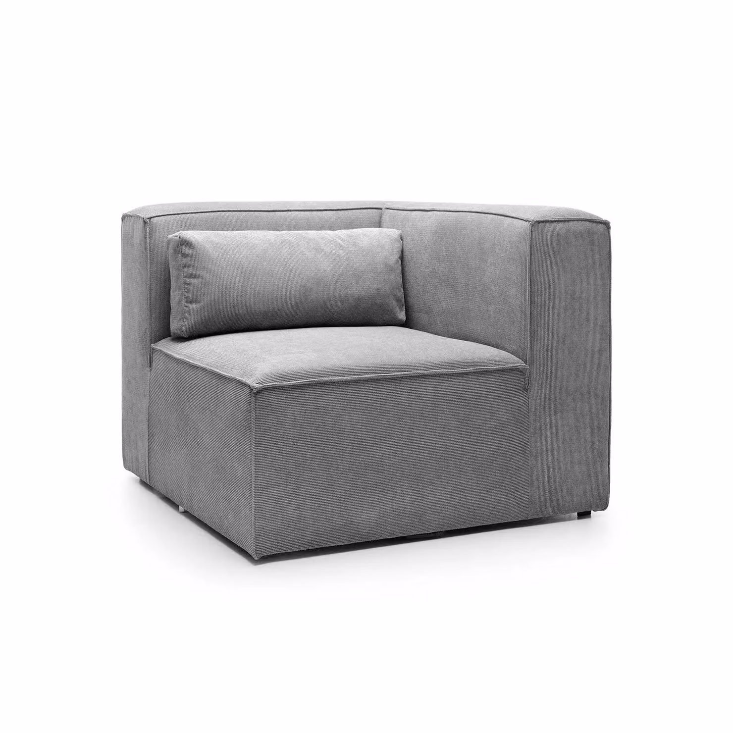 Abakus Direct Doris Reversible L-Shaped Modular Corner Sofa in Light Grey Cord Chenille Fabric, W/D/H: 94 x 94 x 73 cm – 2
