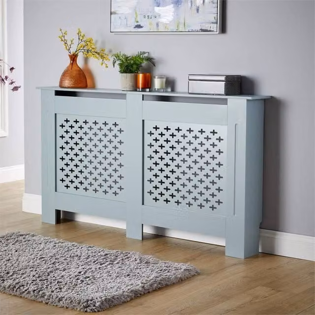 Nordara Grey Large Modern Geometric Radiator Cover