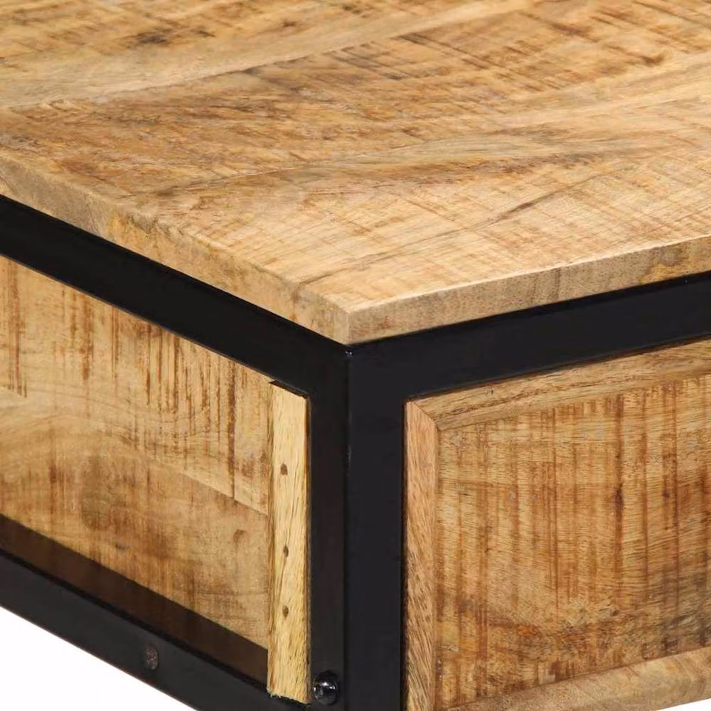 Berkfield Home Industrial Writing Desk in Brown Solid Mango Wood W/D/H: 105 x 50 x 75 cm – 3