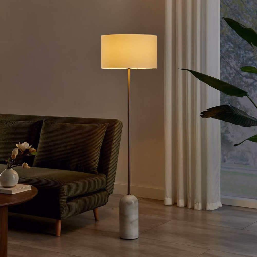 FurnitureboxUK Joceline White Marble and Gold Floor Lamp – 2
