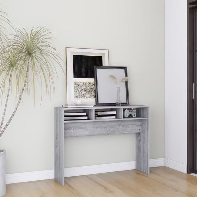 Berkfield Home Modern Grey Console Table, W/D/H: 105 x 30 x 80 cm – 1