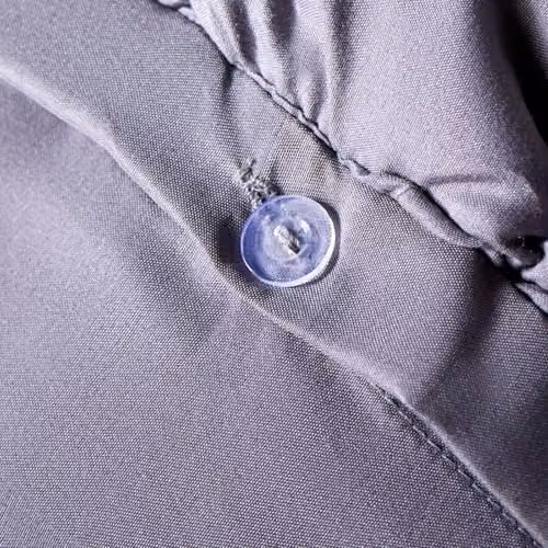 OHS Grey Seersucker Duvet Cover and Pillowcase Set, Single W/D/H: 135 x 200 cm and 50 x 75 cm – 4